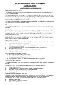 DATA PROTECTION and PRIVACY NOTICE Agreed Feb 2026