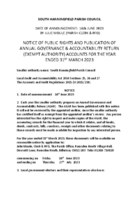 NOTICE OF PUBLIC RIGHTS 2023