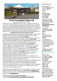 South Hanningfield Village Hall Nov 2025 backpage